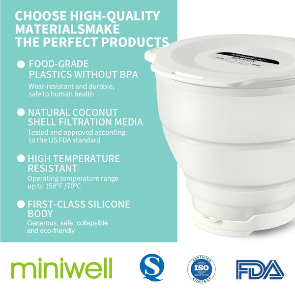 Miniwell Filtration System L901-01 Water Camping filter With Replacement - For Hiking Purification (White) - Remove Chlor