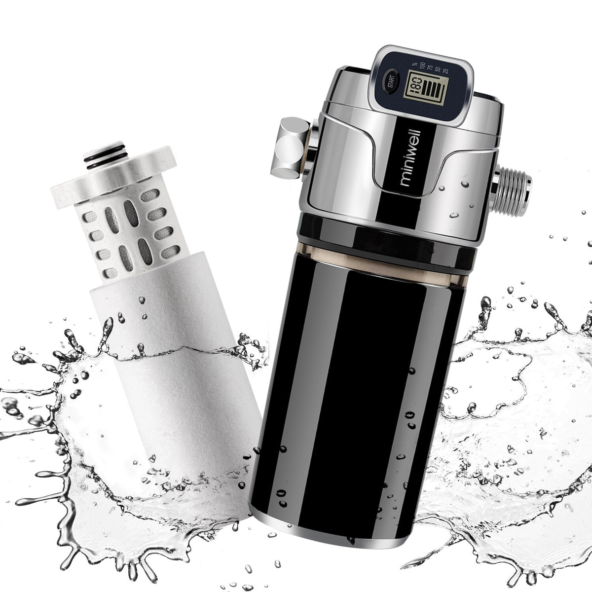 Miniwell Shower Water Filter L760-E201 Black Color