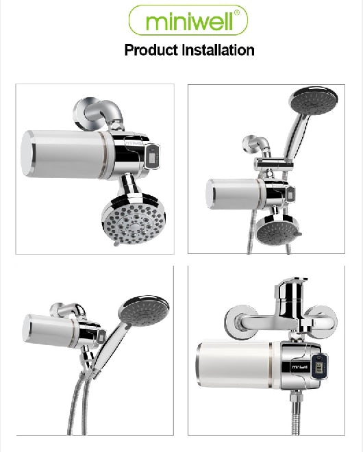 Miniwell Shower Head Filter, Multi Stage Water Filter w/ Digital Replacement Reminder, L760-E101